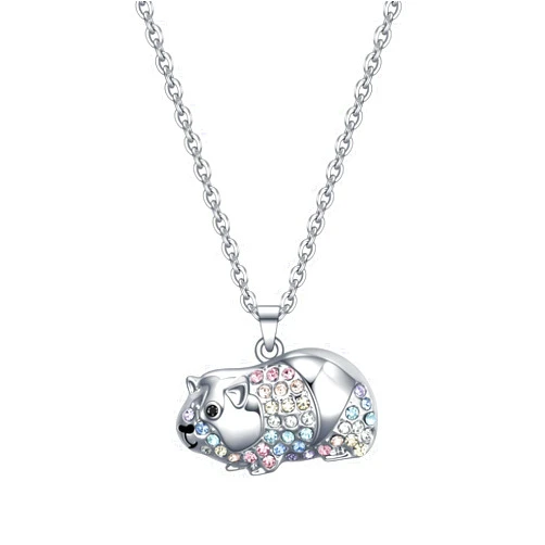 VEEHOO Axolotl/Guinea Pig/Sloth/Hippo/Eagle/Otter/Goat/Dragon Necklace for Girls Women,Cute Animal Jewelry Gifts for Daughter Niece