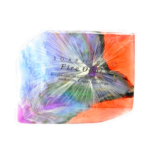 SoapRocks TS Pink FireOpal Soap that looks like a Rock ~ 6 oz. Gem Rocks Birthstone Jabón Gemstone