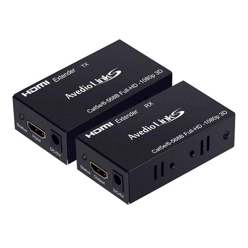 avedio links 196FT/60M HDMI Extender Over Cat 5e/6/7, HDMI Ethernet Extender Transmitter Receiver Support Full HD 1080P 3D, EDID Copy, Compatible with Fire Stick, Roku (HDMI Extender 196FT)