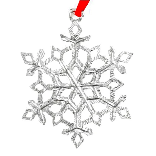 House of Morgan PEWTER Handmade Snowflake Gift - Metal Snowflake Christmas Ornament (Snowflake D)