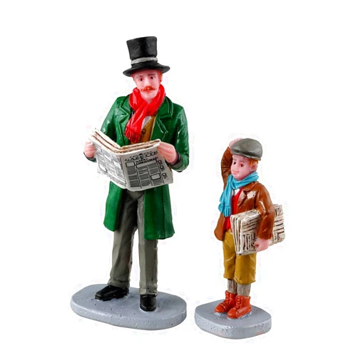 Lemax Village Collection - Merry Newsboy Set of 2 Village Accessory #32203