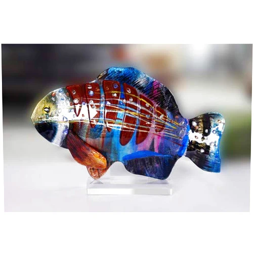 Jasmine Art Glass 8-71154 FUSH Art Glass Fish Sculpture