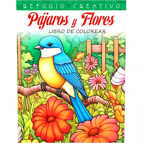 Jaliyah Hess Refugio Creativo Pájaros y Flores Libro de Colorear: Página Para Colorear De Pájaros Y Flores, Diseños Encantadores Que Celebran La Belleza Aviar Y El Esplendor Floral (Spanish Edition)