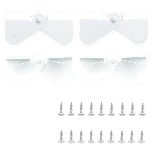 Hengengood Gutter Zipper Hinges for Gutter Downspout Extension,Compatible with 2x3, 3x4, 5 inch, 6 inch etc.Rectangle or Square downspout, rain Gutter (White-4Pack)