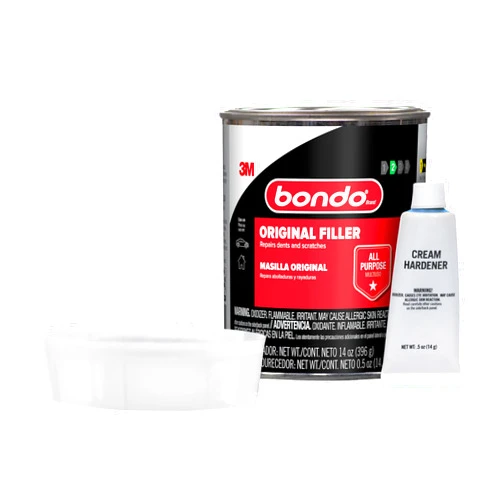 3M Bondo Body Filler, Original Formula for Fast, Easy Repair & Restoration of your Vehicle, 00261, Filler 14 oz and 0.5 oz Hardener, 1 Can, Salmon