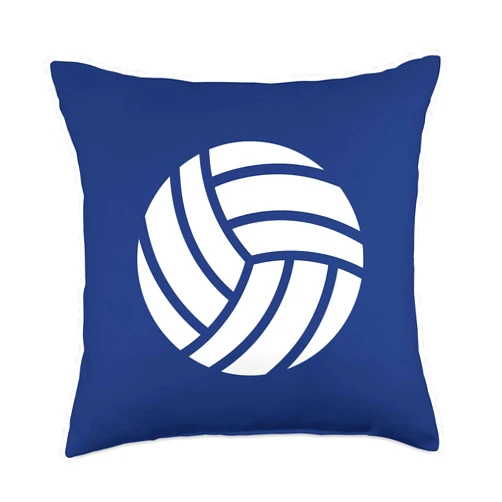Sports Legendz Volleyball Navy Blue & White Throw Pillow, 18x18, Multicolor