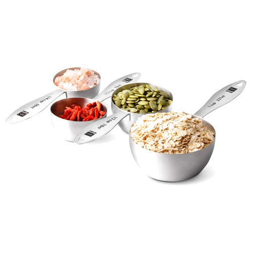 Di Oro Living New DI ORO 4-Piece 18/8 Stainless Steel Measuring Cup Set - Easy-to-Read Measurements - For Dry and Liquid Ingredients - Great Kitchen Tools for Cooking and Baking - Dishwasher Safe and Easy to Clean