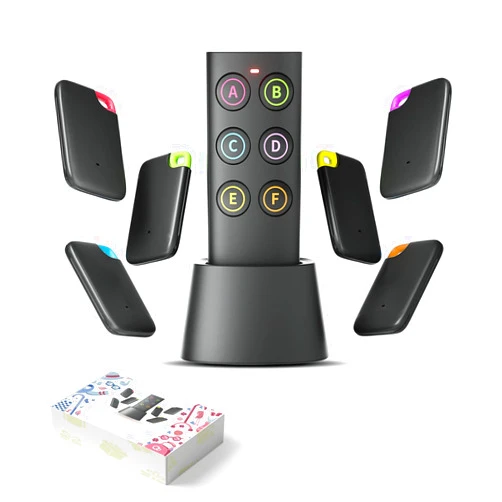 Vodeson Key Finder-Easy-to-use Anti-Loss Device with 6 Color-Coded Receivers and Rf Transmitter Remote Control Finder,Key Finder Locator with Sound - Remote Finder-Gift Design for Mom and Dad
