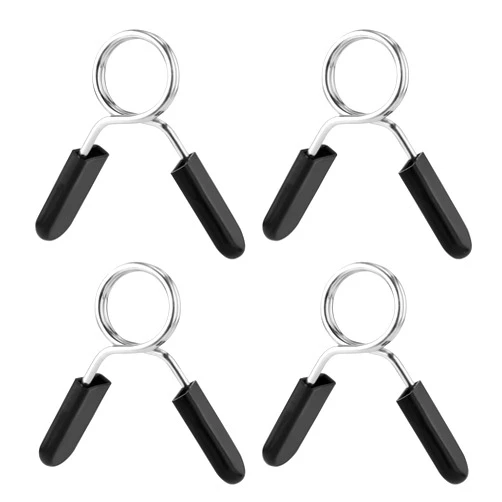 PEUTIER 4pcs 2 Inch Barbell Clamps, Stainless Steel Spring Collar Clips Weight Bar Clamps Dumbbell Barbell Handle Locking Clip for Weightlifting Strength Gym Fitness Training Accessories