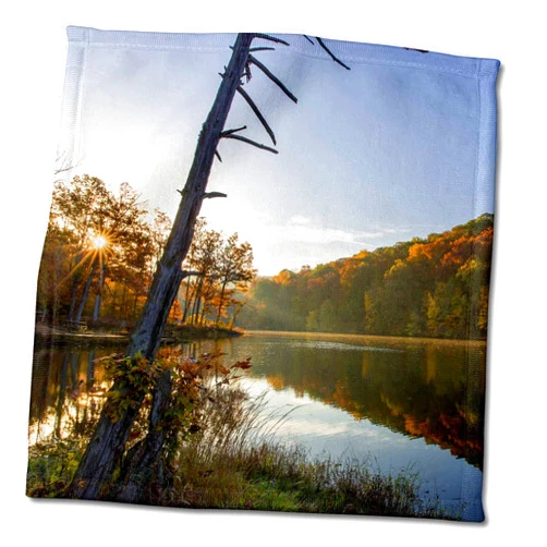 3dRose Lake Ogle in Autumn in Brown County State Park, Indiana, USA - Towels (twl-230786-3)