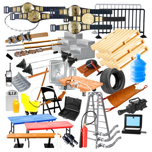 Figures Toy Company 50 Piece Accessory Starter Kit for Wrestling Action Figures