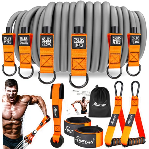 HPYGN Heavy Resistance Bands, 300LBS Exercise Bands for Working Out, Fitness Bands with Handles, Workout Bands for Men, Weight Bands Set for Muscle Training, Strength, Slim, Yoga, Home Gym Equipment