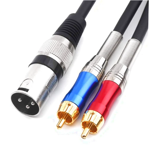 Tisino DISINO Dual RCA to XLR Male Y Splitter Patch Cable, Unbalanced 2 RCA/Phono Plug to 1 XLR Splitter Duplicator Lead Y-Cable Adapter -5feet/1.5m
