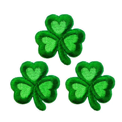 Rockapatch Shamrock Iron on Patch, St. Patrick's Day Irish Clover Embroidered Sew On Patches, Shamrock tshirt Women DIY