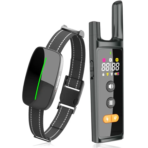 Worneeder Dog Training Shock Collar 4000FT Dog Bark Collar with Remote IP67 Waterproof 4 Training Modes Beep Vibration Shock Light Mode Magnetic Charger Electric Dogs Collar 8-25 inches Double Shock Dull Black