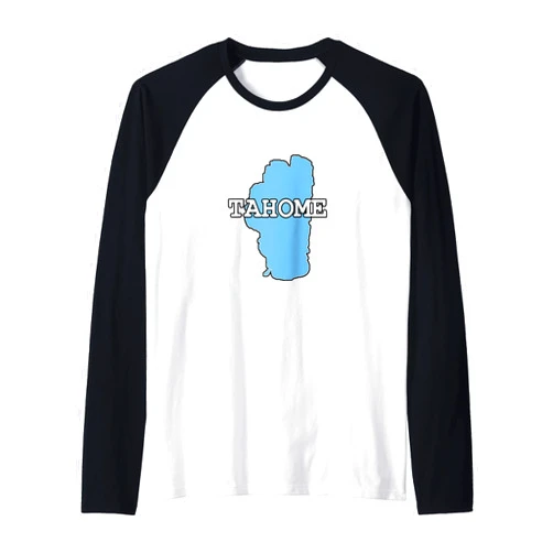 Lake Tahoe Design Gear for Men, Women, Kids Lake Tahoe Tahome California and Nevada Hometown Souvenir Raglan Baseball Tee