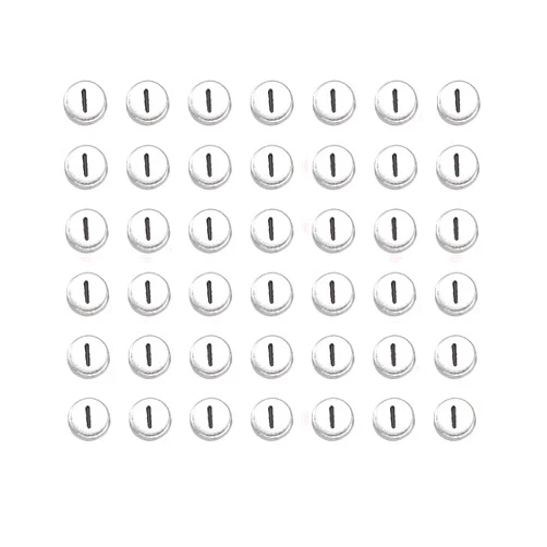 Craftdady 50g/360Pcs Silver Acrylic Flat Round Letter I Beads Metallic Capital Initial Alphabet Spacer Beads 7x3.5mm for Jewelry Bracelet Necklace Key Chain Making