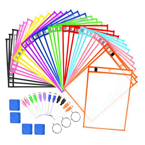 Yooda Dry Erase Pockets Sheet Protectors 30 Pack Reusable Oversized 10