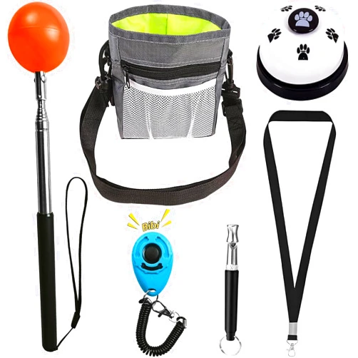 LASVIAL Pet Training Kit -Target Stick,Training Clicker,Whistle,Bell,Treat Pouch- Dog Training Equipment Tools, Agility Training Lure Course For Dogs,Cat Toilet Trainer Kit, Kitten Puppy Behavior Aids Trick