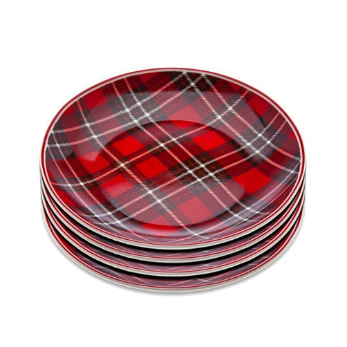 Godinger Holiday Plates Set, Christmas Decorations, Christmas Decor, Plaid Plate Set - 6