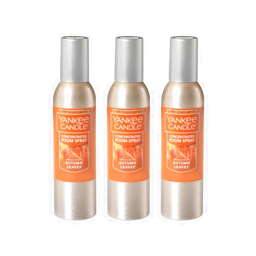 Yankee Candle Concentrated Air Freshener Room Spray, Odor Eliminator for Home, Bathroom, Autumn Leaves, 1.5 Oz (Pack of 3)