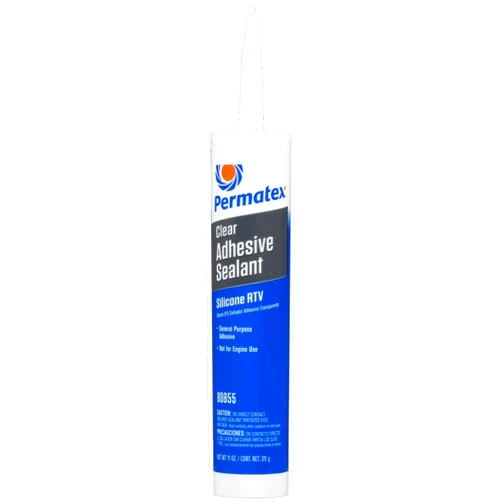 Permatex 80855 Clear RTV Silicone Adhesive Sealant, Waterproof, 11 oz.