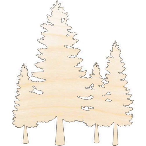 The Wood Shape Store Tree - Laser Cut Out Unfinished Wood Craft Shape TRE63 2 Pieces @ 4