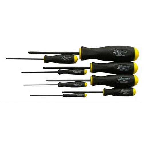 Bondhus 10632 Set of 8 Balldriver Screwdrivers, ProGuard Finish, sizes .050-5/32-Inch