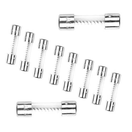 COMPSTUDIO 10Pcs T3AL250V 5x20mm 3A 250V Slow Blow Fuse T3AL Glass Slow-Acting 3Amp Time delay Fuse
