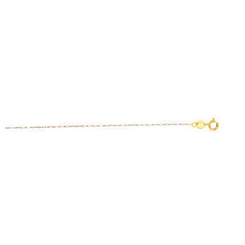 J B Family Jewelers 14 Karat Gold Diamond Cut Lumina Pendant Ladies Chain Collection with Spring Ring Clasp, 18 inch & 0.8 mm, Yellow+White