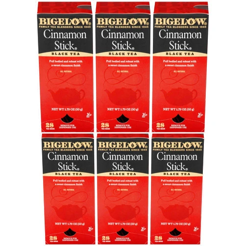 Bigelow Tea Bigelow Cinnamon Stick Black Tea Bags 28-Count Boxes (Pack of 6) Cinnamon Flavored Black Tea Naturally & Artificially Flavored