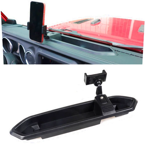 RERPRO JL Dash Mount Phone Holder for 2018-2023 Jeep Wrangler JL 2020-2023 Jeep Gladiator JT Storage Tray Cellphone System Kit, Not for Oil-Electric Vehicle Version