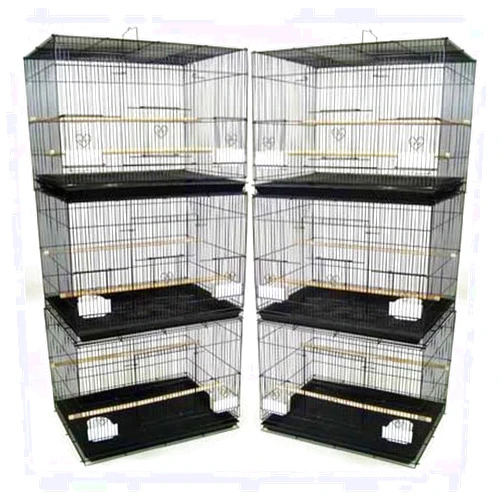 Seny Lot of 6 Breeding Bird Carrier Cage for Parakeet Canary Finch Loverbird (Black)