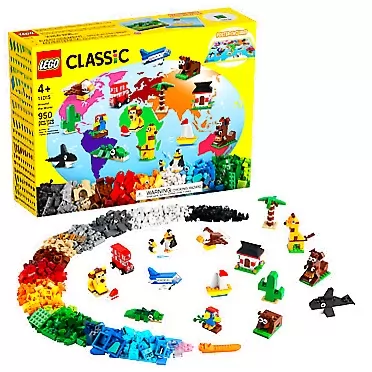 LEGO Classic Around The World 11015 Building Kit; 15 Kids’ Building Toys for Creative Play; Iconic Animal Toys; New 2021 (950 Pieces)
