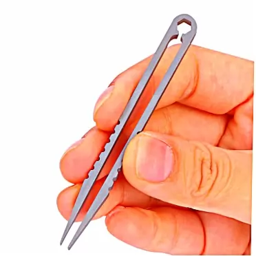 Agatige Titanium Alloy Tweezer, Portable EDC Titanium Alloy Tweezers Eyebrow NipperOutdoor Titanium Alloy Clip Survival Camping Travel Mini Tool Gadget