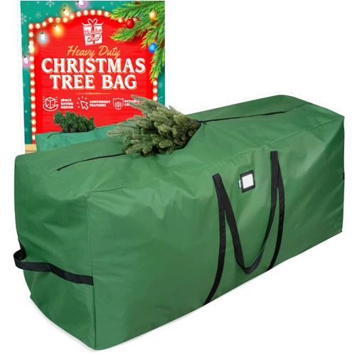 Holiday Cheer Christmas Tree Storage Bag – Heavy Duty Christmas Tree Bag Fits Up to 7.5ft Tall Artificial Christmas Tree, Waterproof with Durable Handles & Zipper – Xmas Tree Storage Bag (Green)