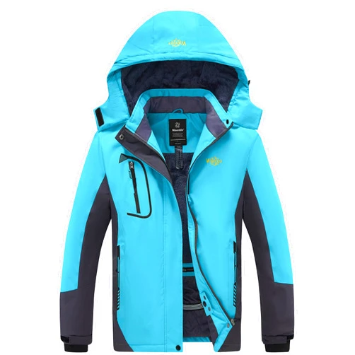 wantdo Women's Mountain Waterproof Ski Jacket Windproof Rain Jacket Winter Warm Hooded Coat