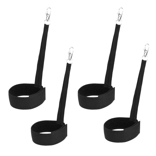 Lasuroa 4pcs Nylon Ski Glove Leashes with Metal Button Safety Strap Wrist Straps Glove Carrier Sling Clips Practical Mate Gear Winter Snow Sport Skiing Accessories for Hanging Gloves (Black)