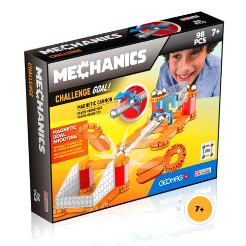Geomag Magnetic Toys Magnets for Kids Mechanics Goal Challenge Educational Board Game & Building Set Swiss-Made Age 7+ 96 Piece, Multicolor (769)