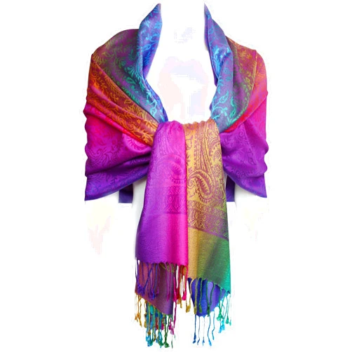 KMystic Colorful Rave Paisley and Flower Pashmina Scarf Shawl Wrap