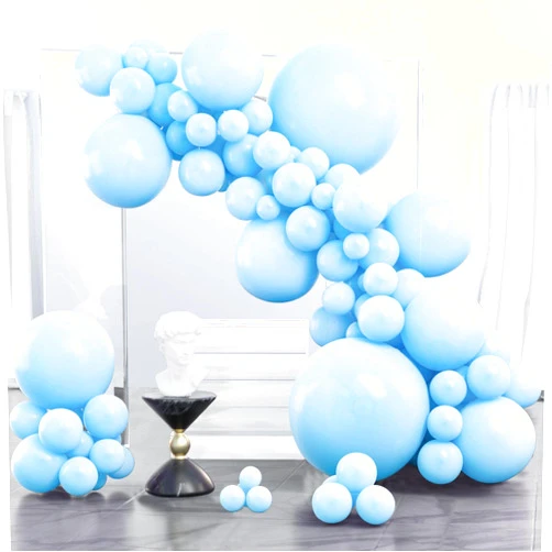 PartyWoo Pastel Blue Balloons, 100 pcs Pale Blue Balloons Different Sizes Pack of 36 Inch 18 Inch 12 Inch 10 Inch 5 Inch Blue Balloons for Balloon Garland Balloon Arch as Party Decorations, Blue-Q13
