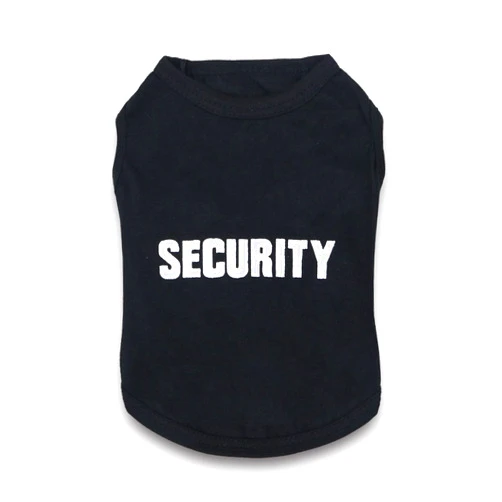 DroolingDog Dog Shirt Security Pattern Dog T-shirt Pet Shirts for Small Dogs, Large, Black