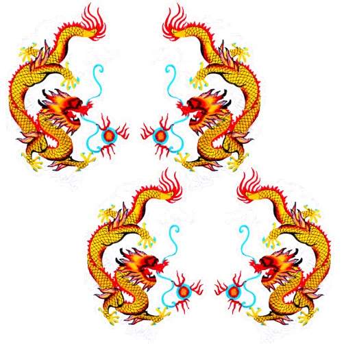 OIIKI 4PCS Chinese Gold Dragon Patches for Clothing, Iron on Dragon Patches, Sew on Fabric Embroidered Dragon Appliques Dragon Pattern Decorative Patches on Jackets, Jeans for Men Women -2 Pairs