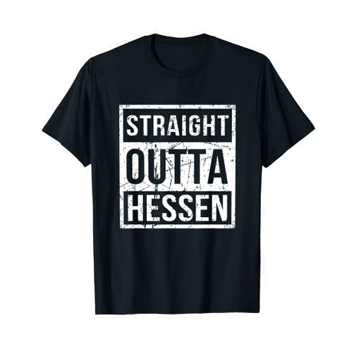 Coole Designs für echte Hessen Funny Straight Outta Hessen Hessian Black T-Shirt
