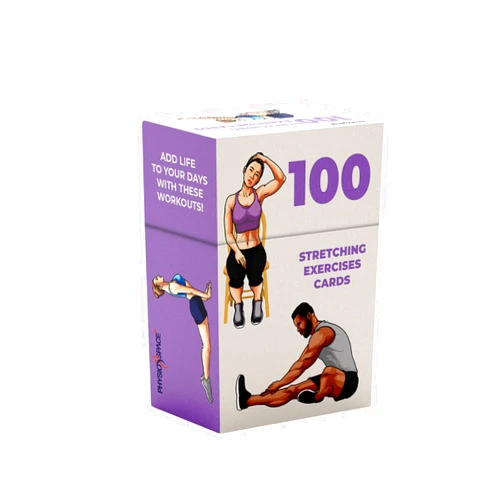 PhysioSpace Unlock Pain Relief: 100 Stretching Exercise Flashcards for Yoga, Pilates, Physical Therapy, & Functional Movement! Replace Stretch Bands or Straps with The Ultimate Flexibility Tool!