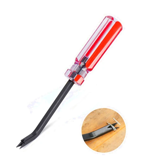 POCORO Staple Remover, Staple Puller, Upholstery Tools Staple Lifter, Double Prongs Design, Tack Puller Nail Puller for Removing Various Staples for Furniture, Floor, Wooden Case, Carton, Photo Frame, Carpet