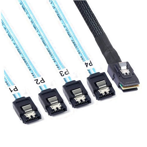ADCAUDX Mini SAS to SATA Cable: 1M SFF-8087 to SATA Mini SAS Breakout Cable SFF8087 to SATA Mini-SAS to 4 SATA SAS to SATA Forward Breakout Cable 3.3FT