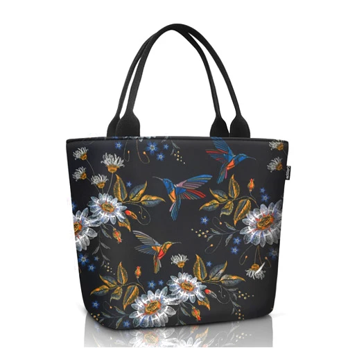 Gloppie Womens Lunch Bags for Work Leakproof Lunch Bag Women Insulated Lunch Tote Cooler Bag Loncheras para mujer Hummingbird Daisy 9L
