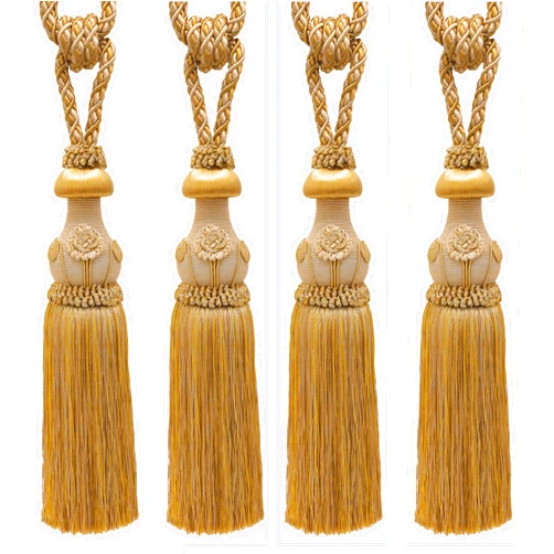 DÉCOPRO Exquisite Handcrafted Curtain & Drapery Tassel Tieback, Tassel Length 12