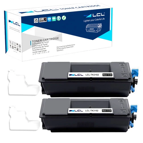 LCL Compatible Toner Cartridge Replacement for Kyocera TK3102 TK-3102 1T02MS0US0 Ecosys M3540dn M3540idn M3040dn M3040idn Mita FS-2100DN FS-2100D (2-Pack Black)